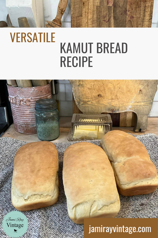 three loaves of bread on a black and white marled towel with the title of the recipe