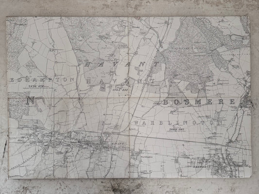 Vintage Map of Havant, Bosmere, Great Britain 24x16”