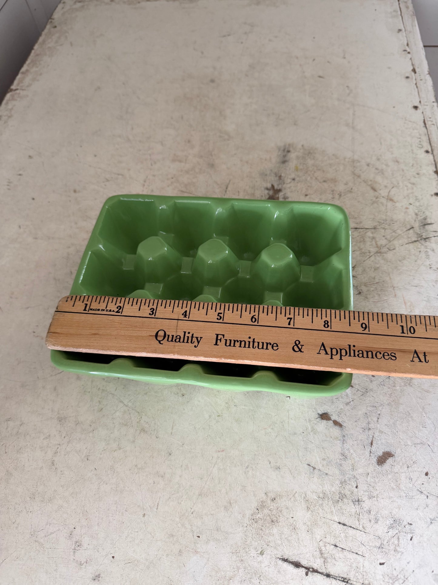 Green Ceramic Egg Holder
