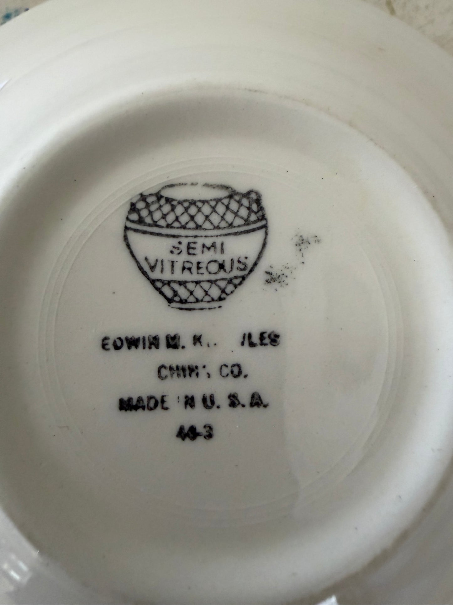 Edwin Knowles fruit bowl features a delicate fluted rim flea bite chips as is they are on back