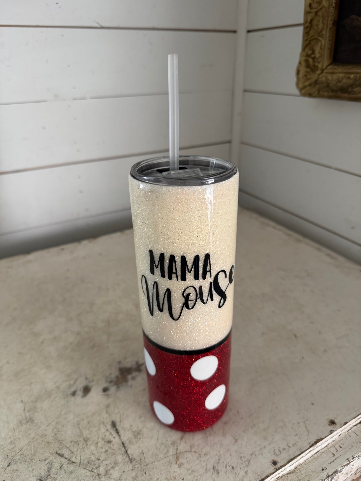 Custom glitter, Minnie Mouse Tumbler