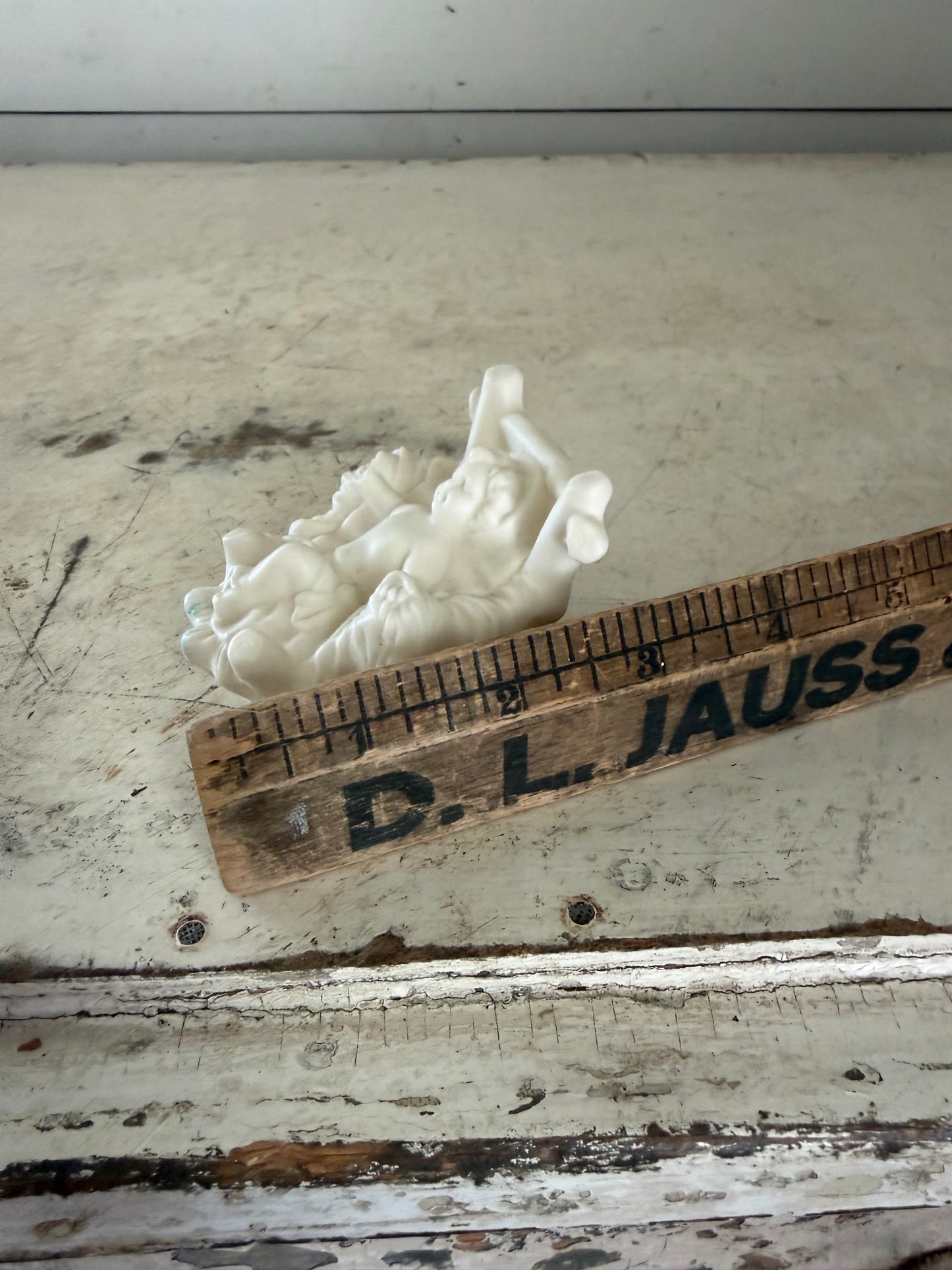 Vintage Atlantic Mold Unpainted Bisque Ceramic Nativity Figurine Baby Jesus