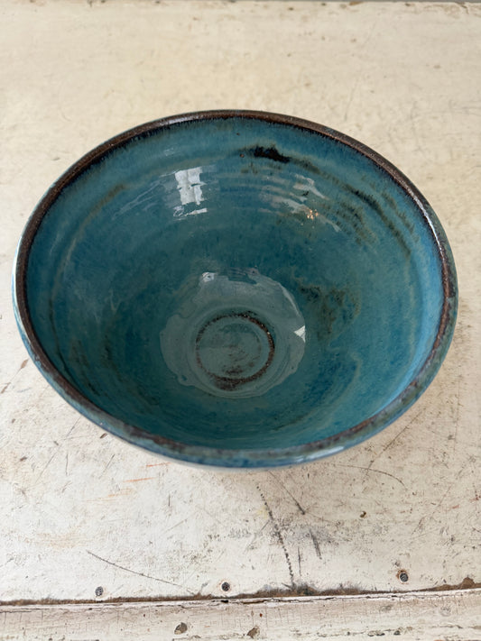 Blue and Brown Glaze Pottery Studio Bowl