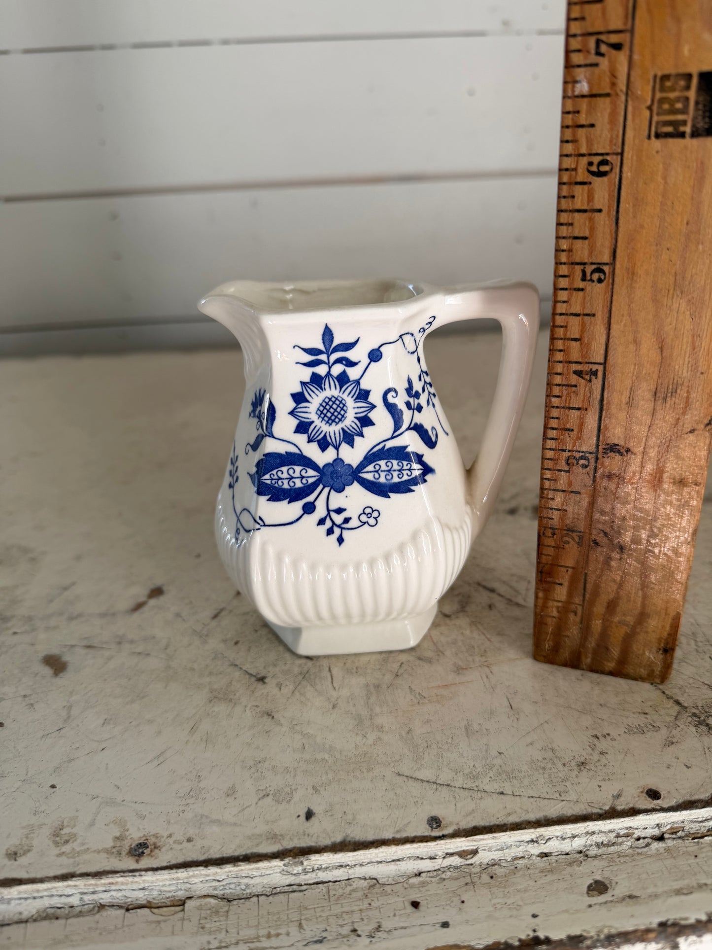 Vintage White Ceramic Creamer With “Blue Onion” Pattern