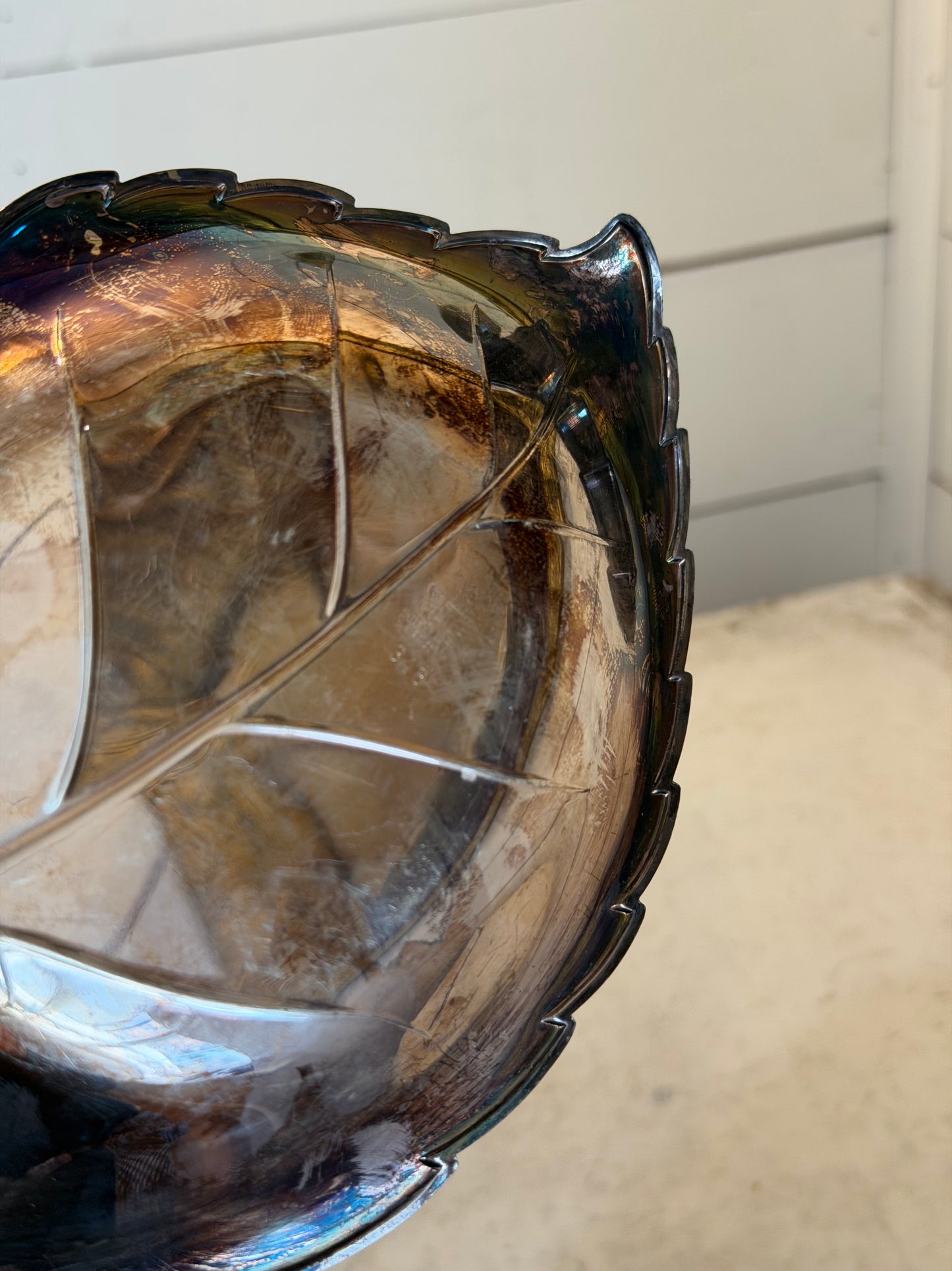 Vintage International Silver Company Metal Leaf Tray