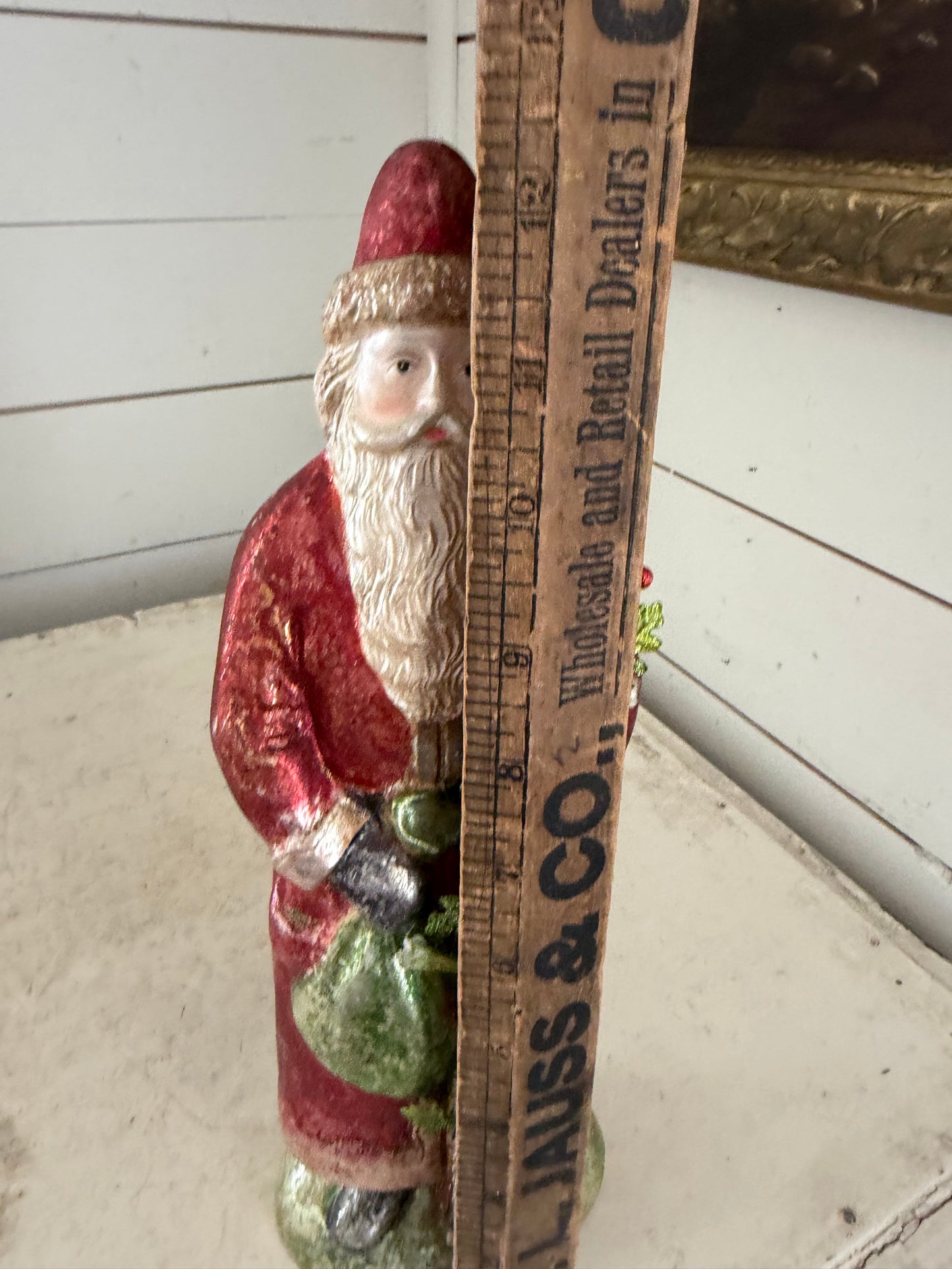 Papier-mâché Style Santa German Inspired Will get cracks fixed in back