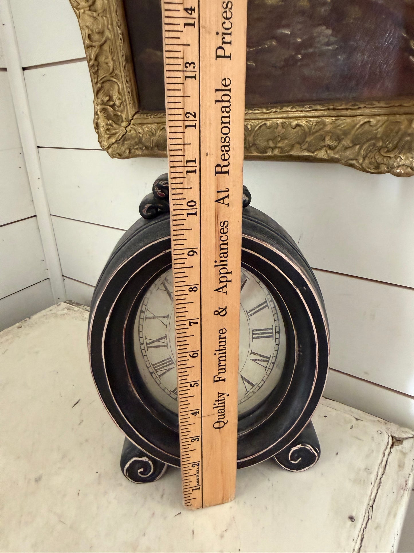 Black Oval Mantle Clock