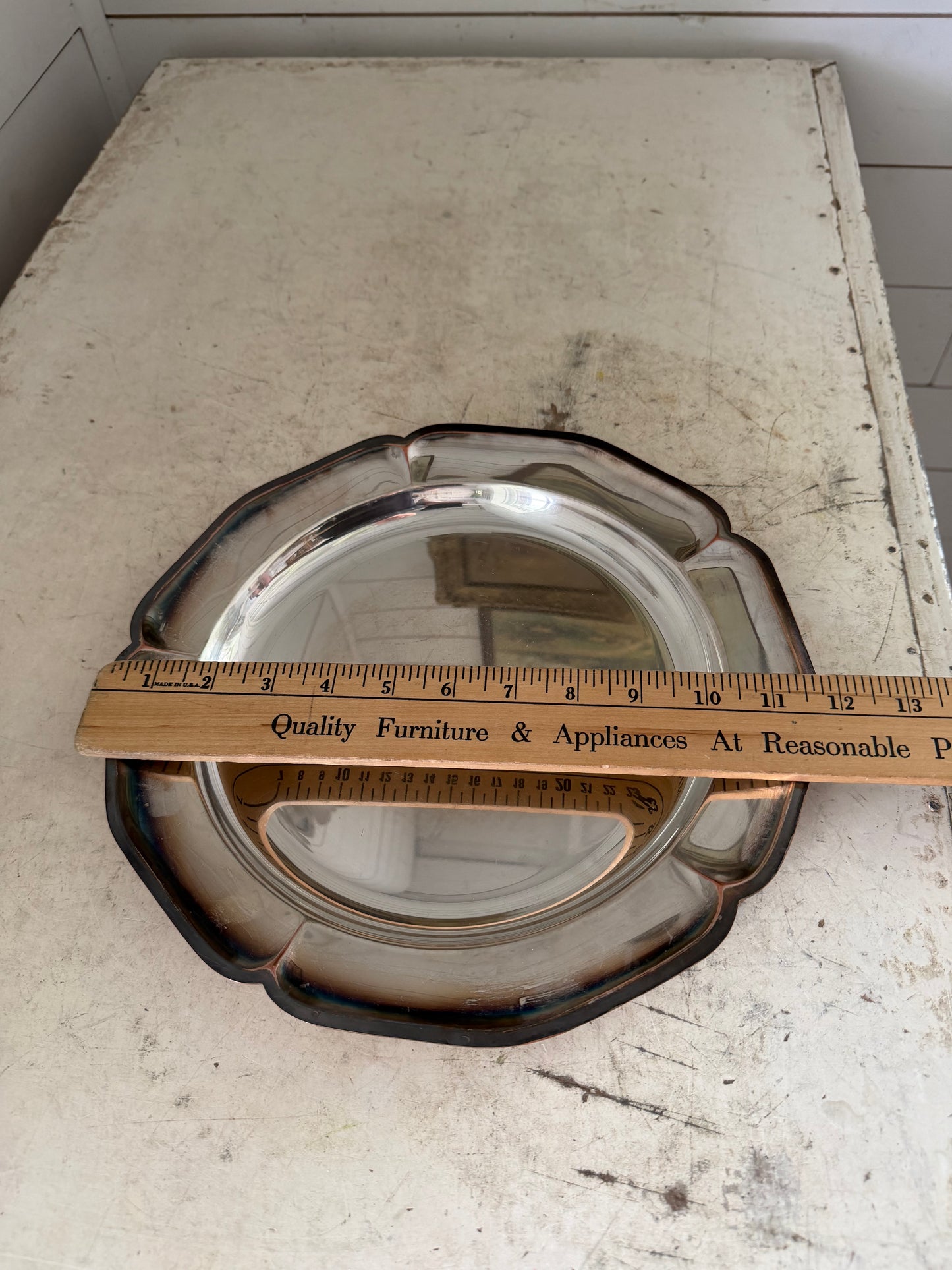 Silver Plate Platter CFOW With Scalloped Edge