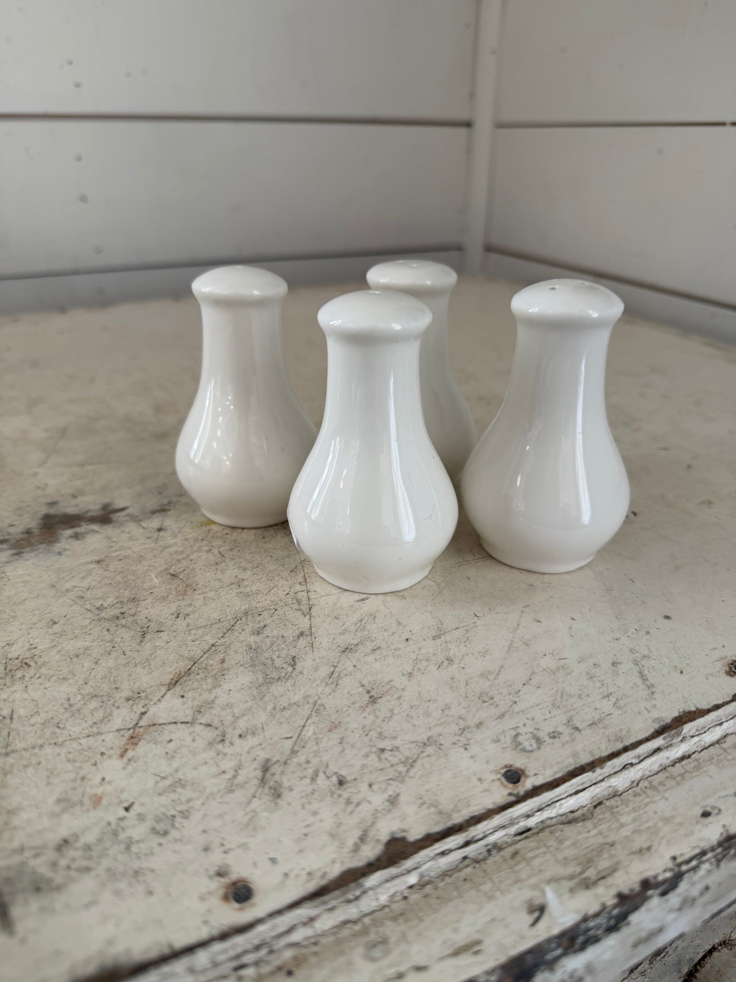 White Salt and Pepper Shaker Set - Each Set Sold Individually