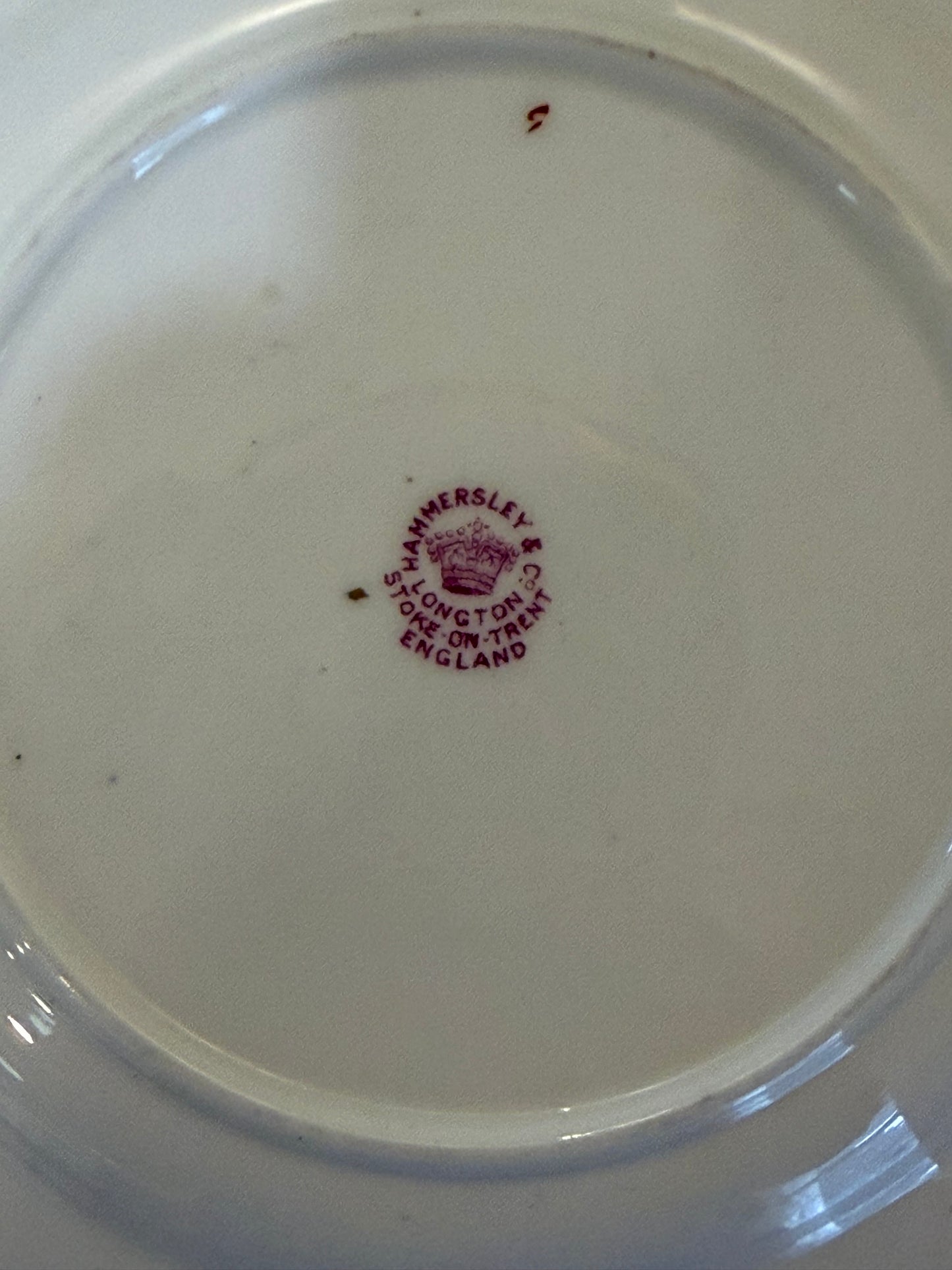 HAMMERSLEY HEAVY GOLD GILT COBALT BLUE ROSE FLORAL PLATE - sold individually