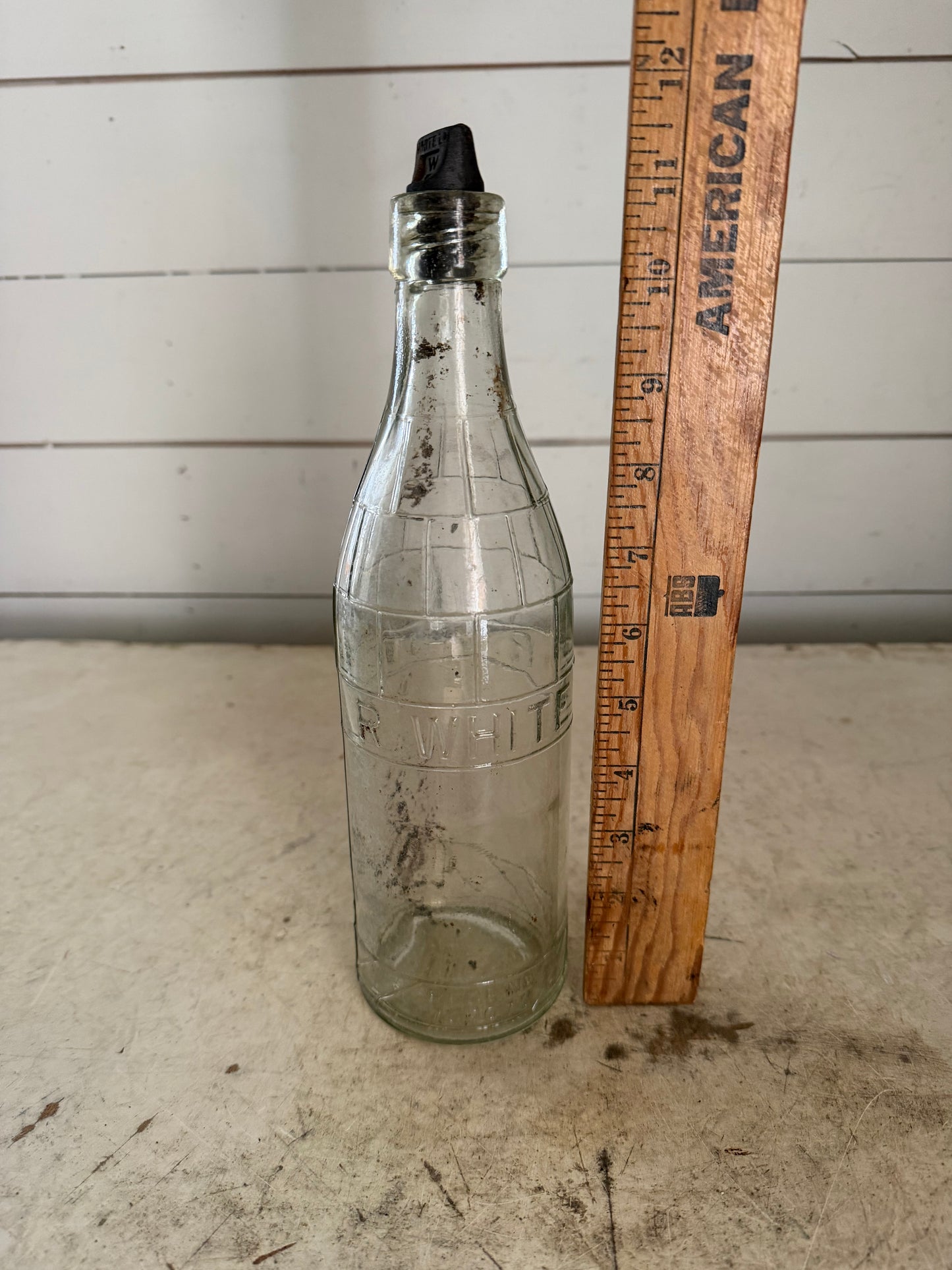 R. White Clear Glass Bottle