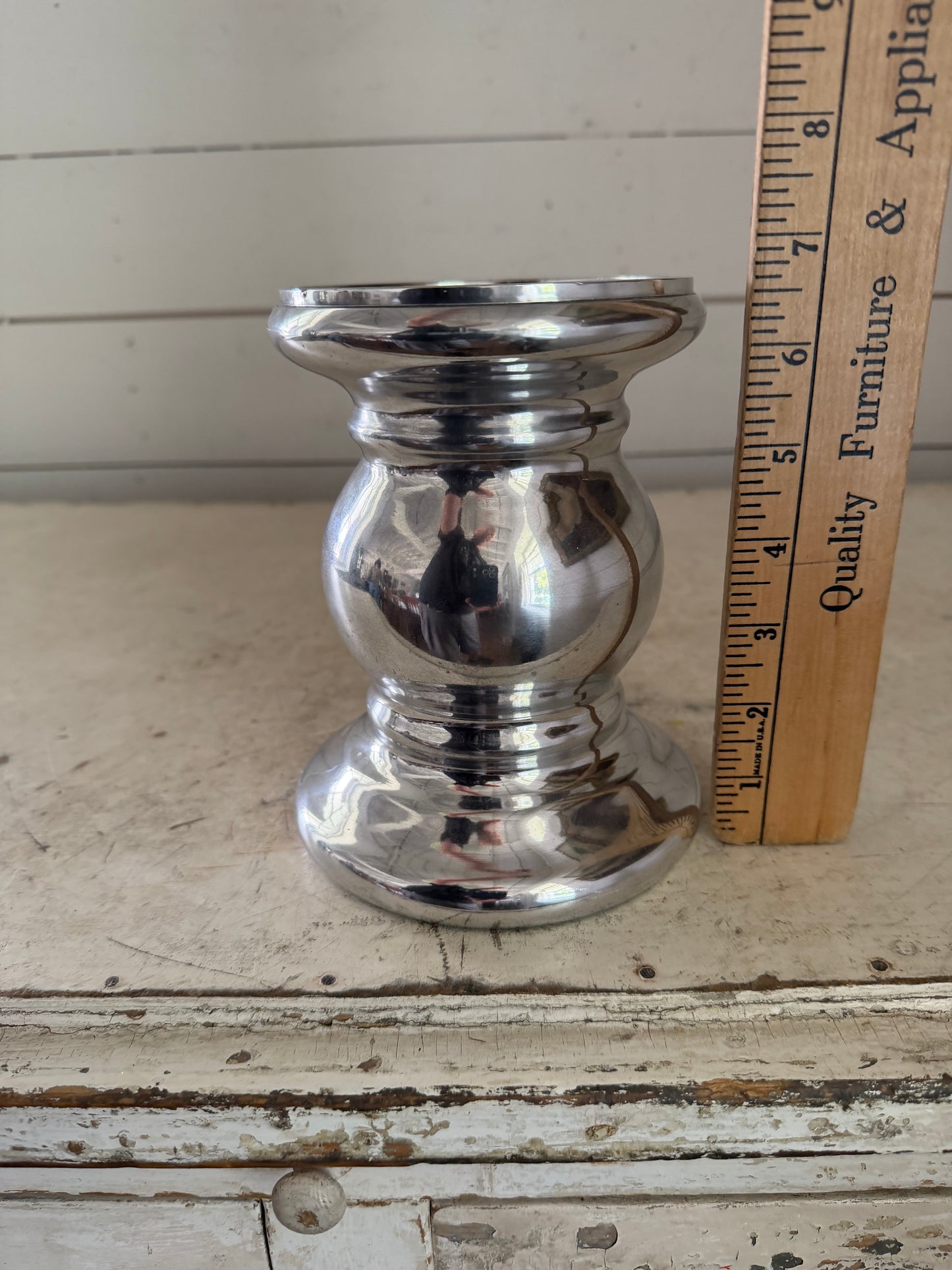 Shiny Silvertone Candlestick