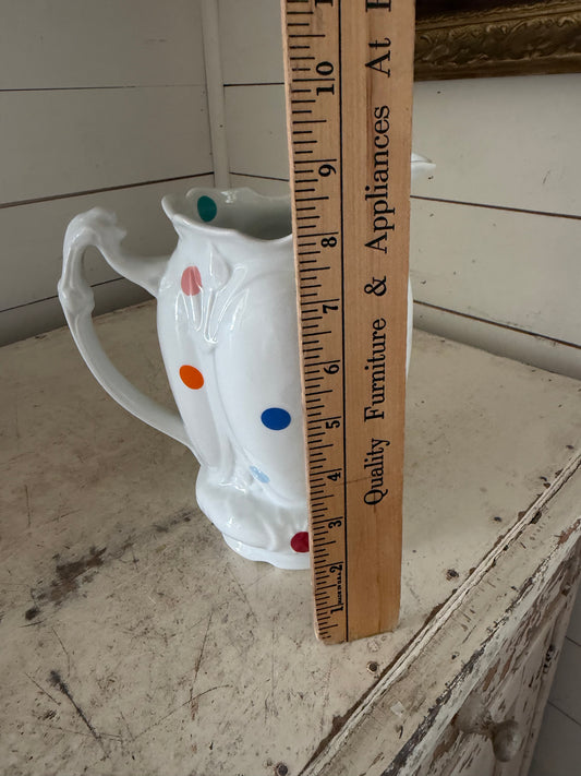 Vintage Roseanna Dottie Polka Dot Large Ceramic Jug with Colorful Dots