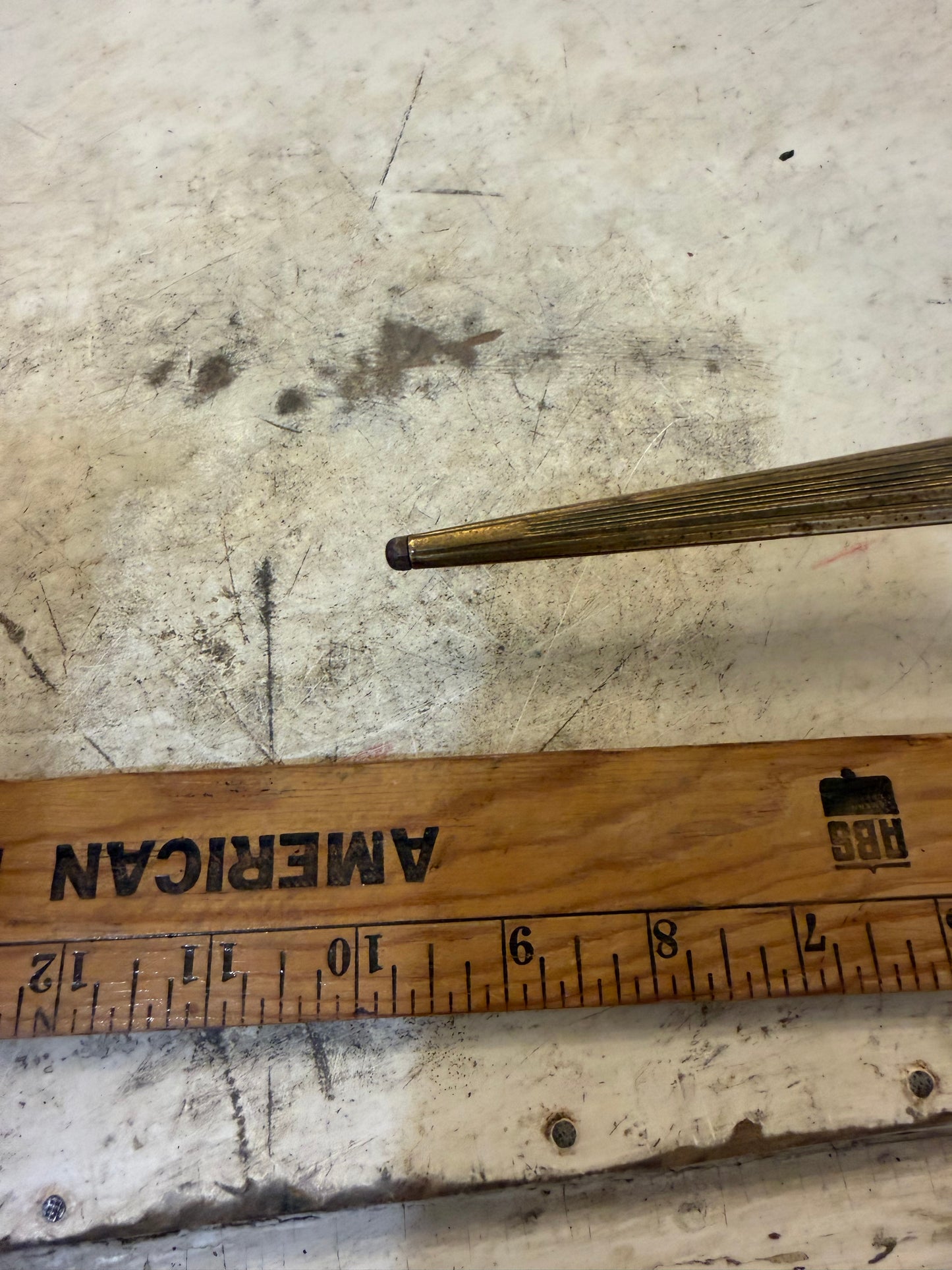 Antique European brush with brass and flowers