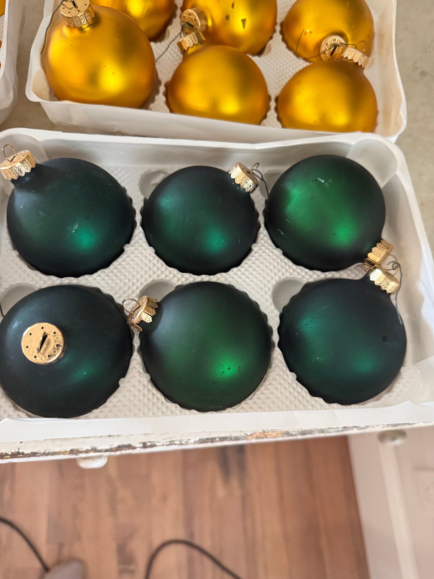 Vintage glass ornament sold in sets of six