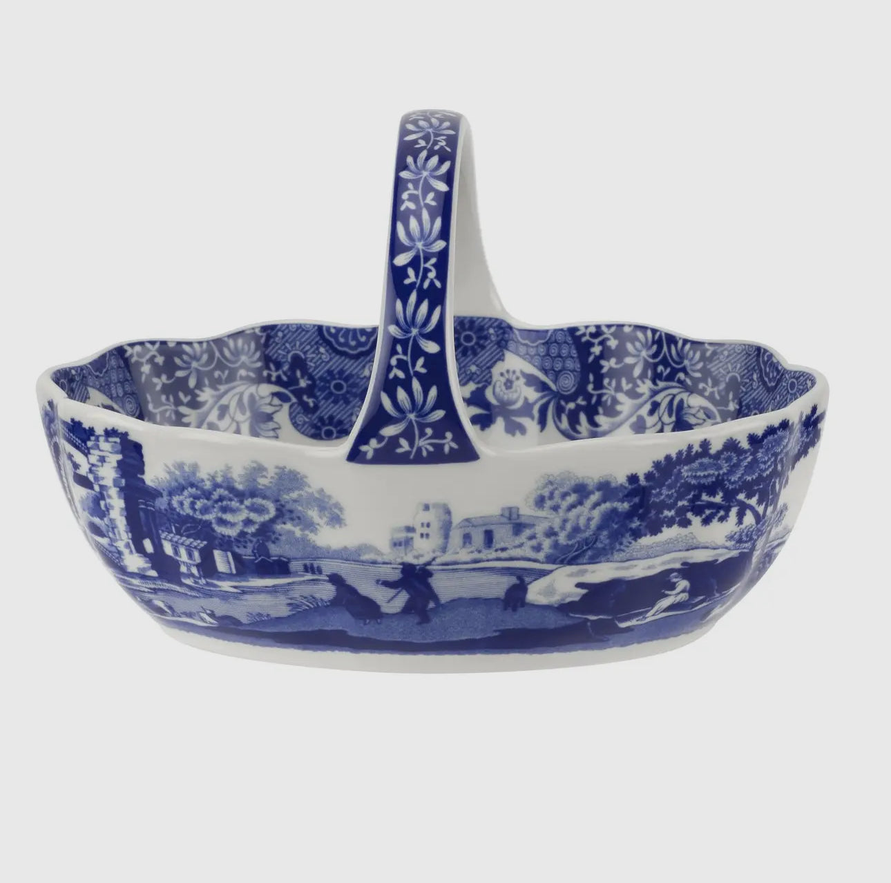 Spode Blue Italian Handled Basket