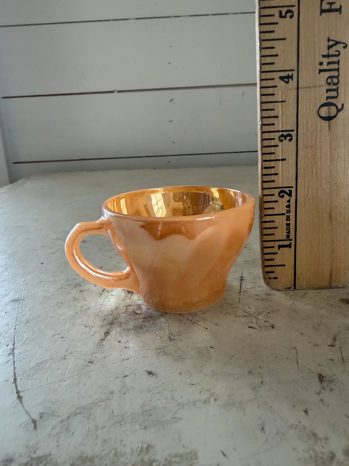 Fire King Peach Lusterware Tea Cup