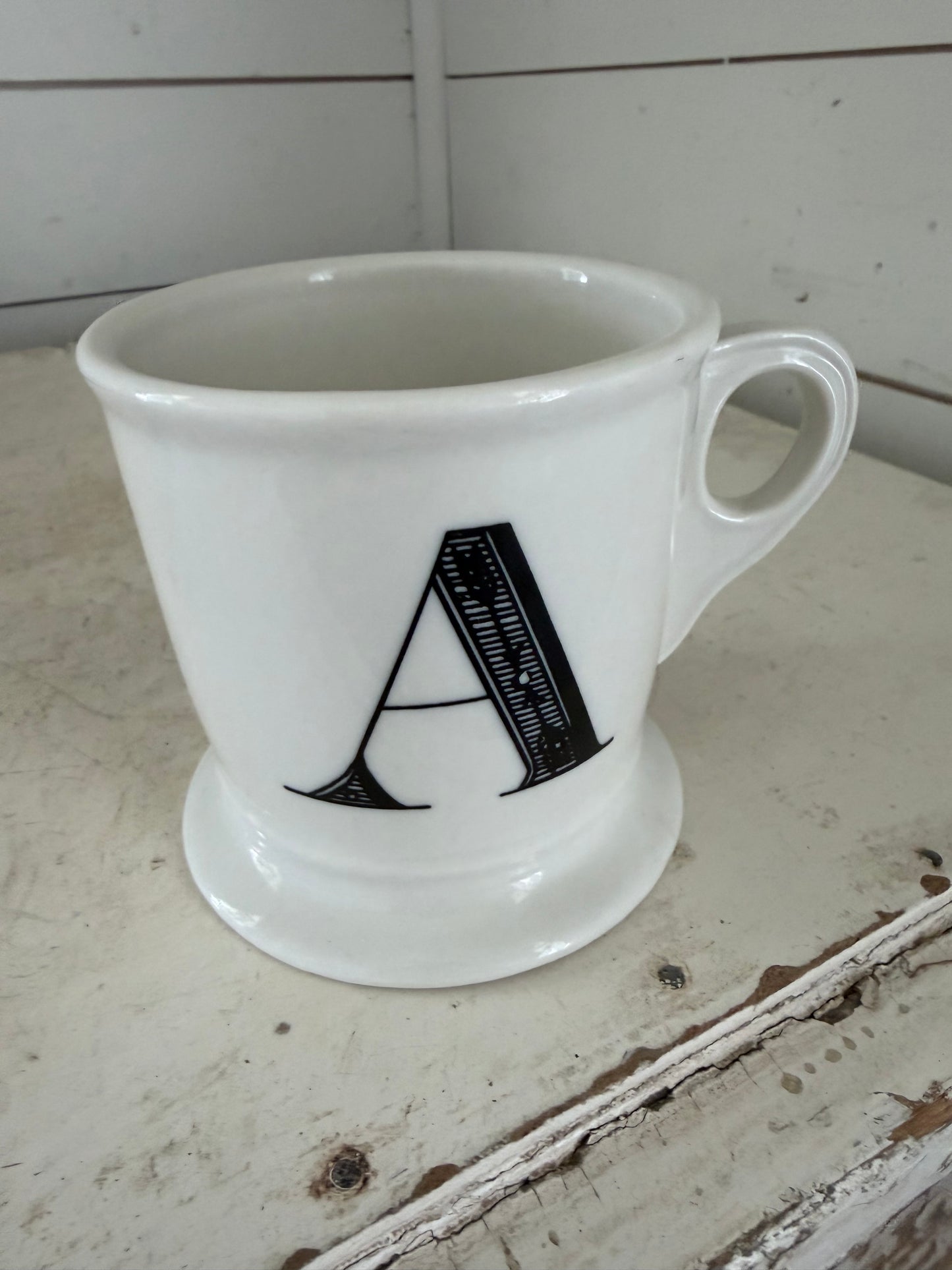 Anthropologie Monogram Letter A Mug Coffee Mug Shaving Cup Style Initial