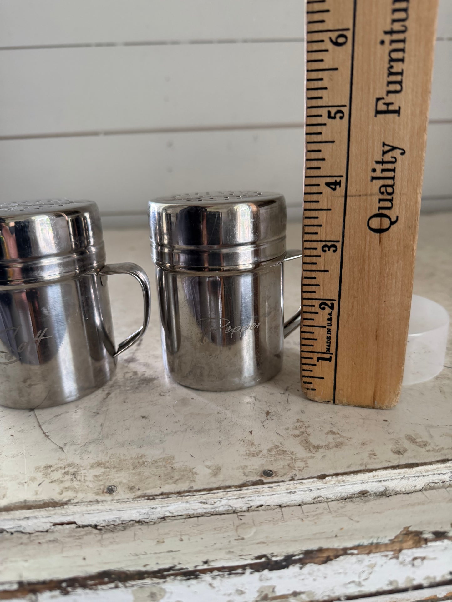 Stainless Steel Large Salt and Pepper Shakers