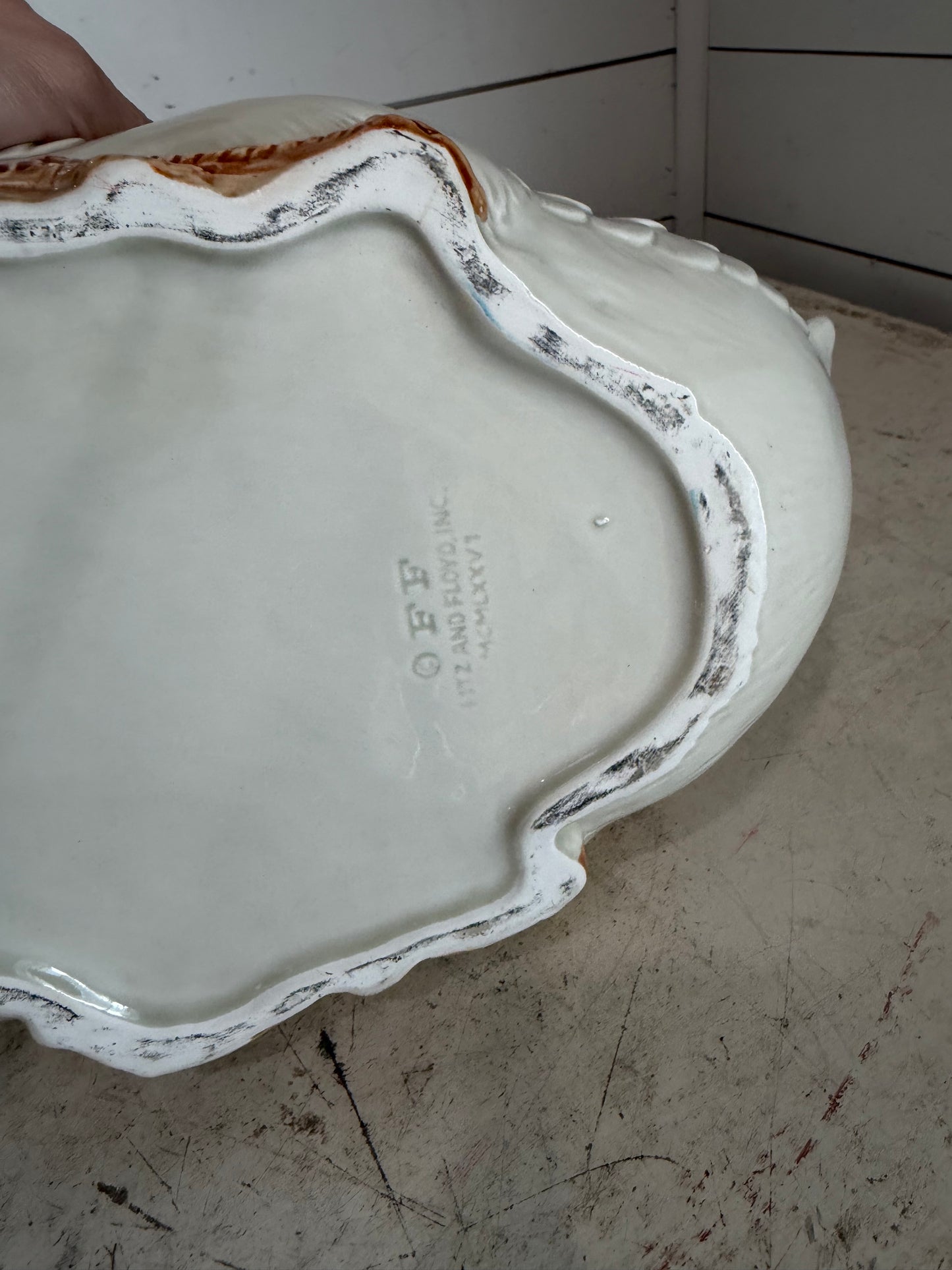 Vintage 1976 Fitz & Floyd Ceramic Goose Swan Soup Tureen w/ Ladle Spoon