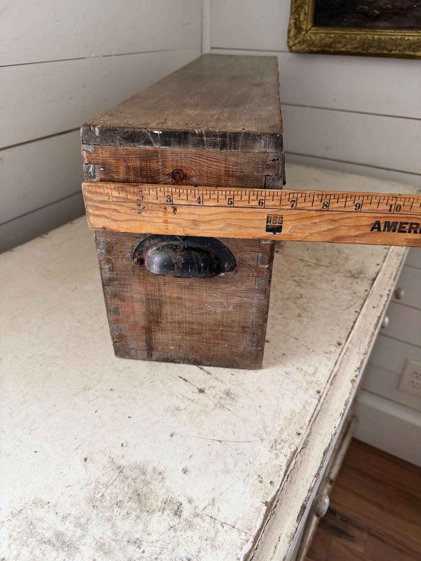 Antique Lord Robert’s Workshops Wood Storage Tote Crate With Handles - Dovetailed