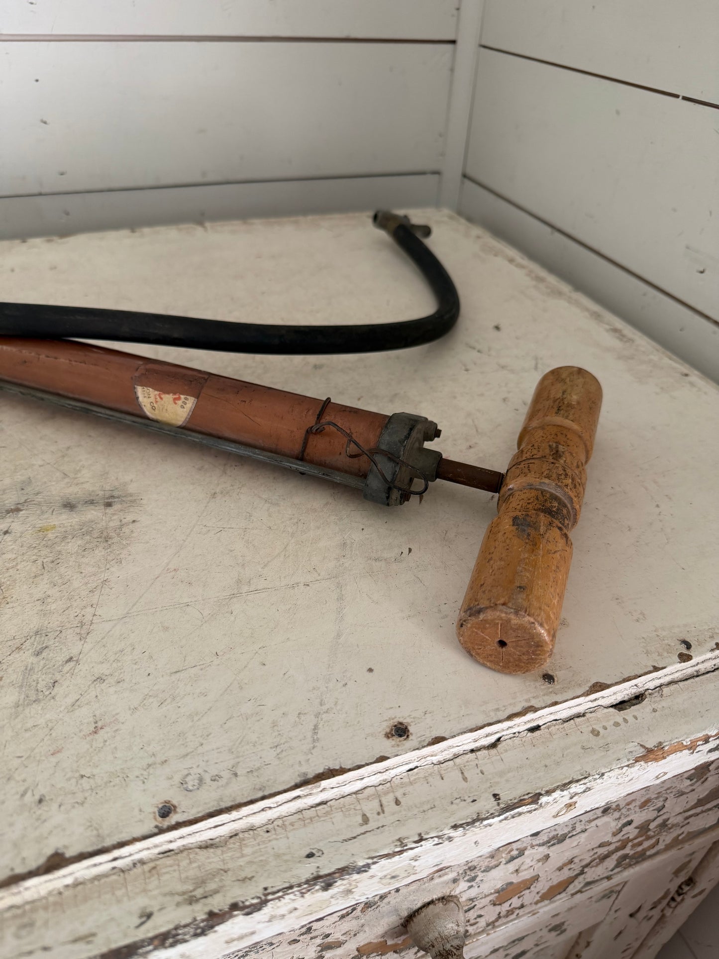 Vintage Goldenrod Tire Pump