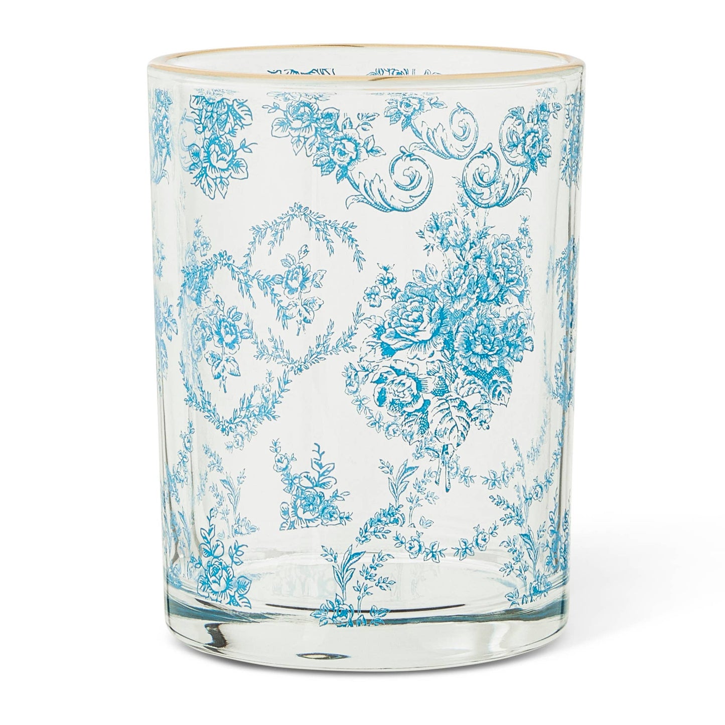 11oz Glass - Toile Blue sold individually