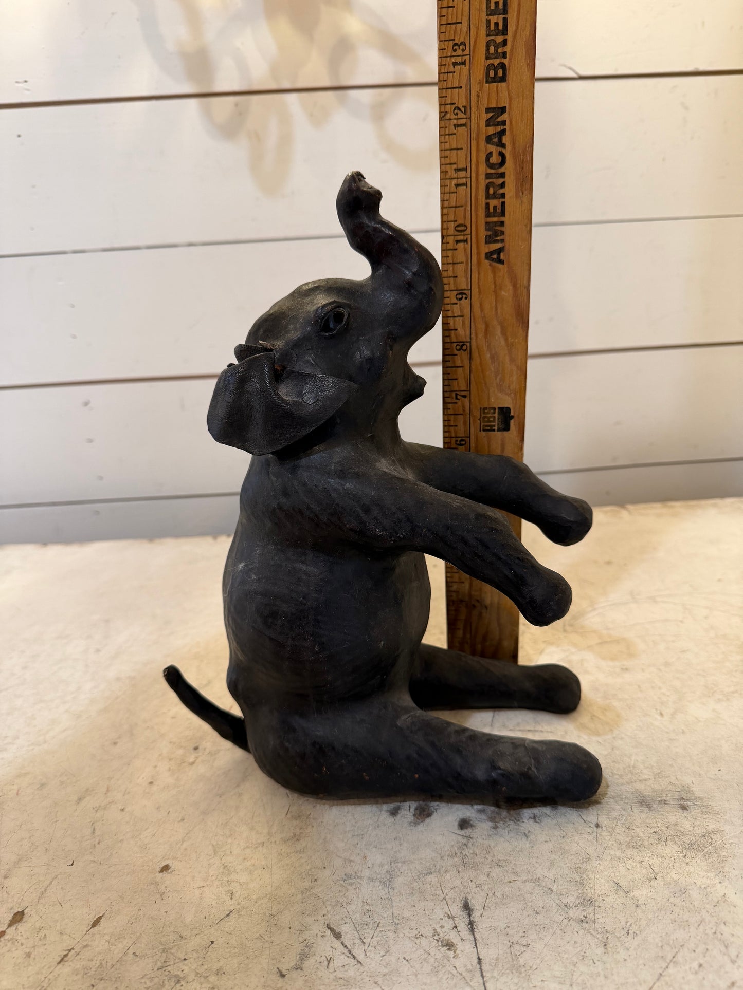 Vintage leather, covered elephant