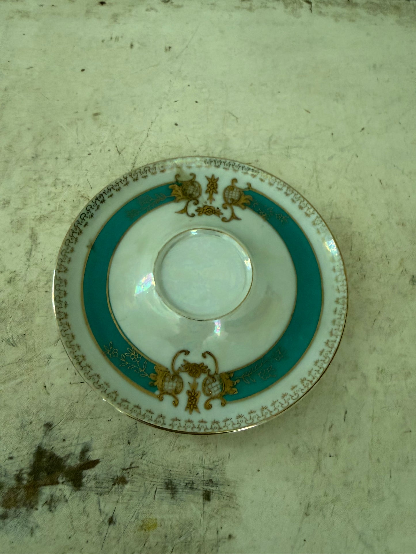 Vintage Fancy Turquoise Saucer