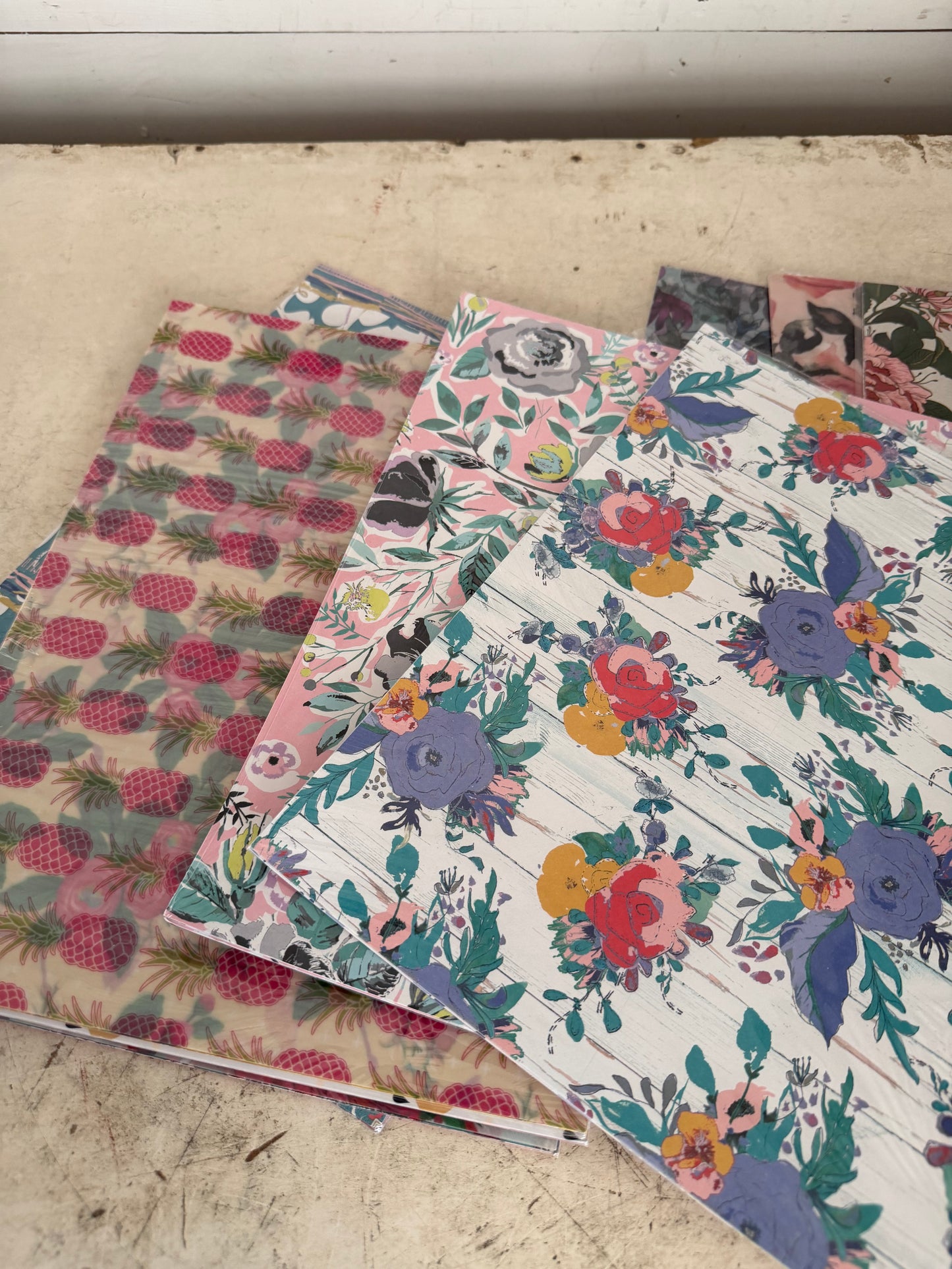 Pack of floral paper each pack sold seperately - picked at random