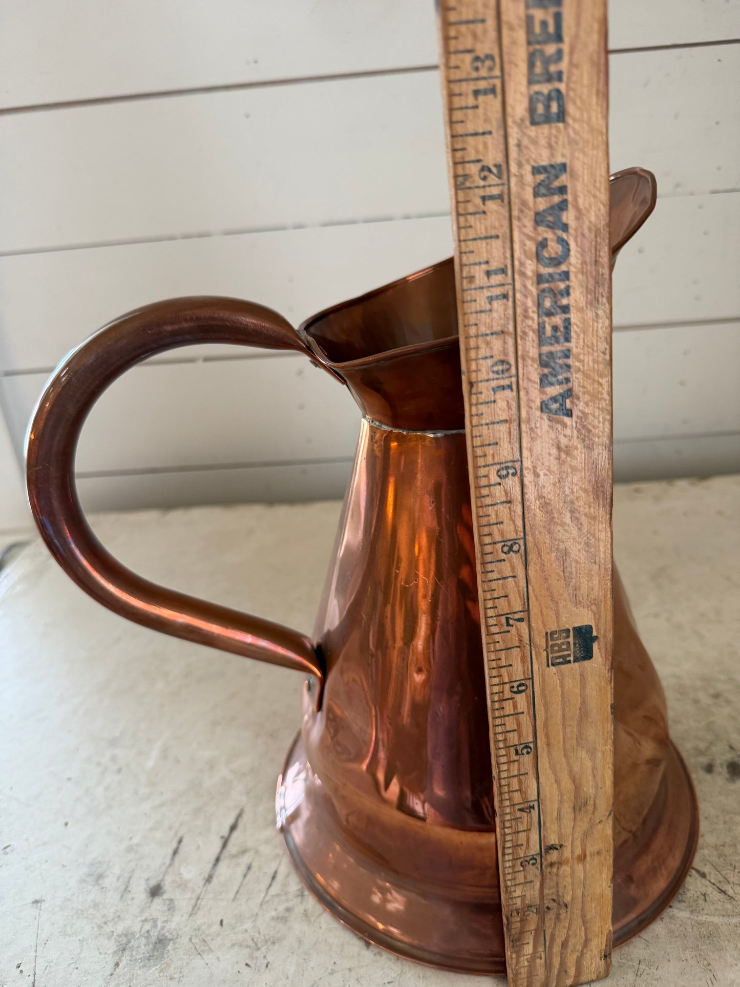 Gallon 19th Century English Copper Haystack Jug as is