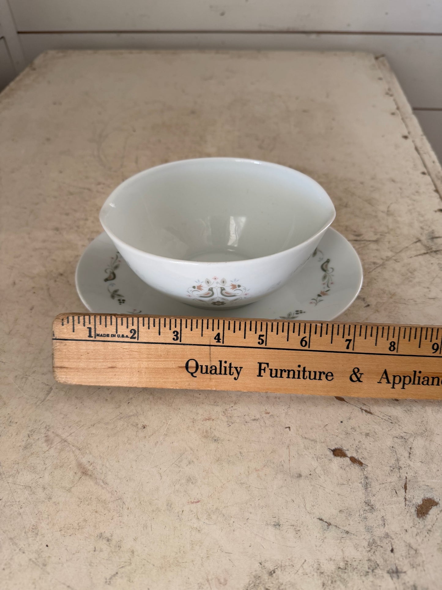 Vintage Noritake China Dutch Treat gravy boat with an attached