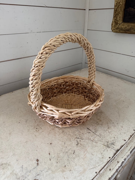 Two tone Woven Decorative Wicker Basket