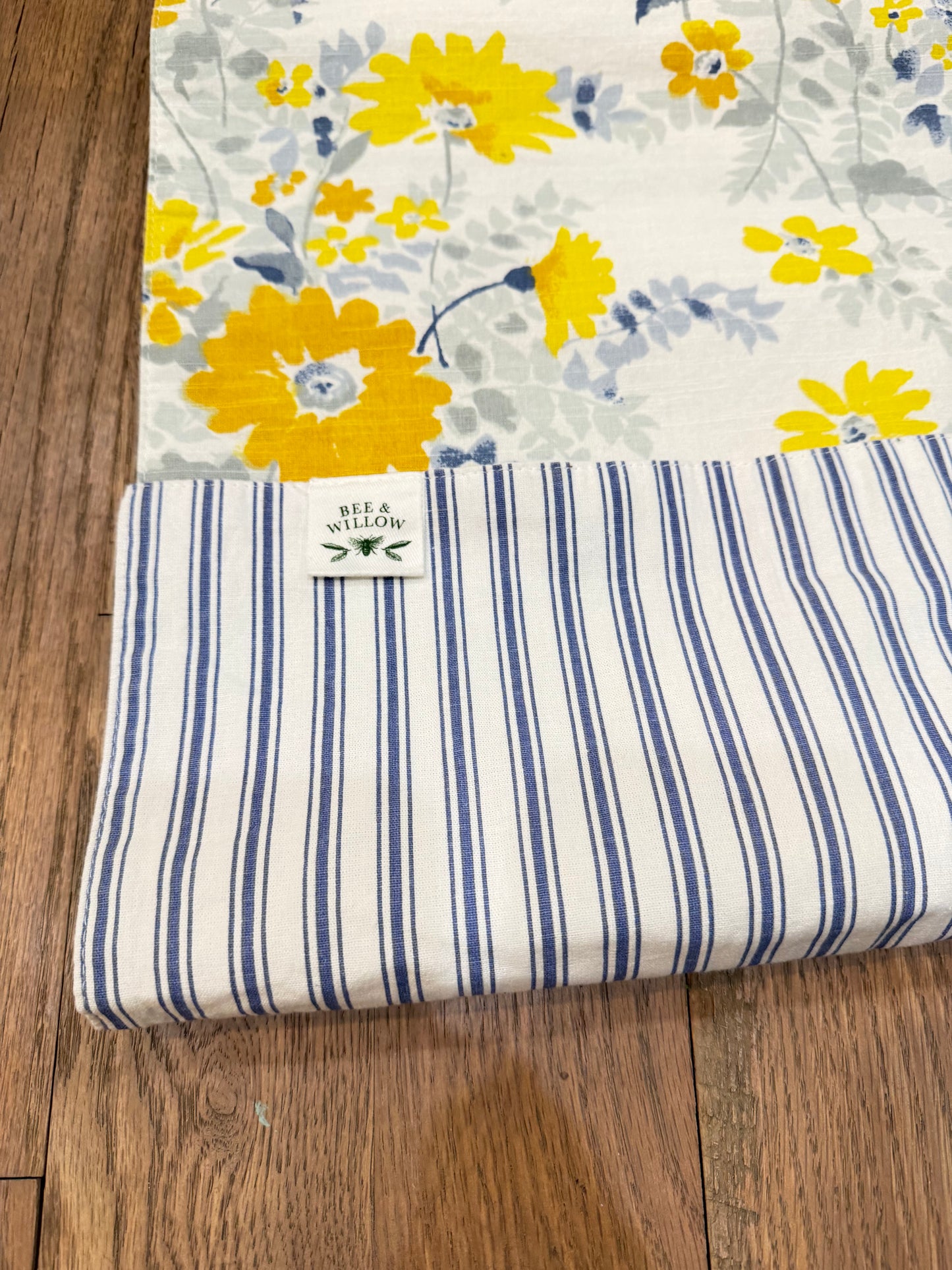 Yellow floral table runner