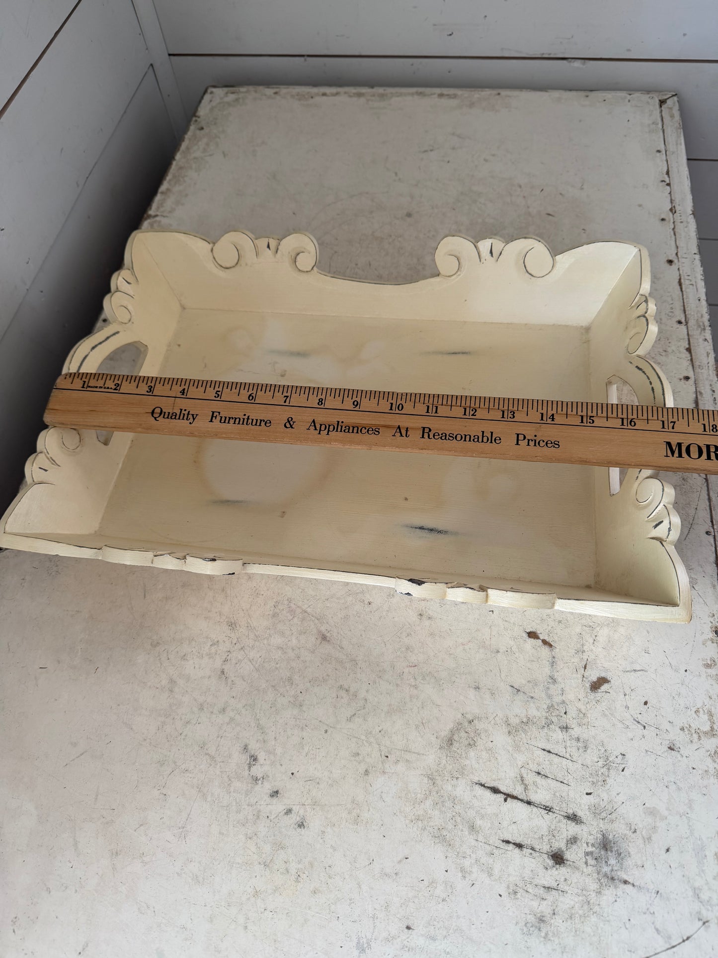 Scrolled Edge Wood Tray Will Get Makeover