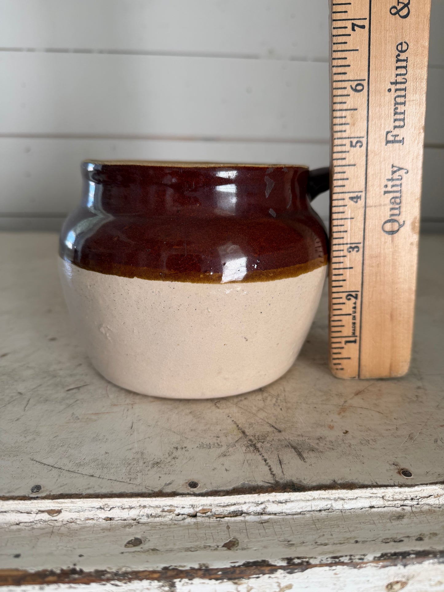 Vintage Stoneware Bean Pot - Stamped USA