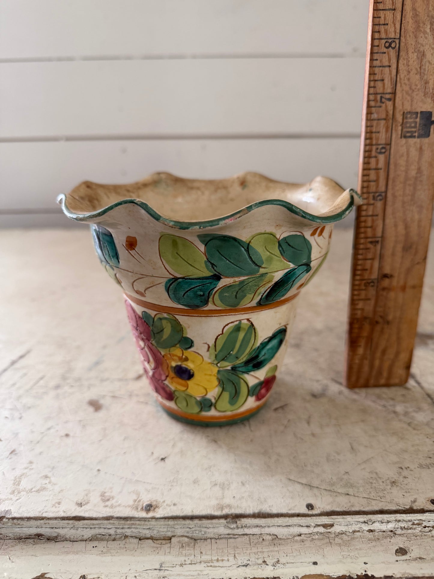 Italian hand painted pot