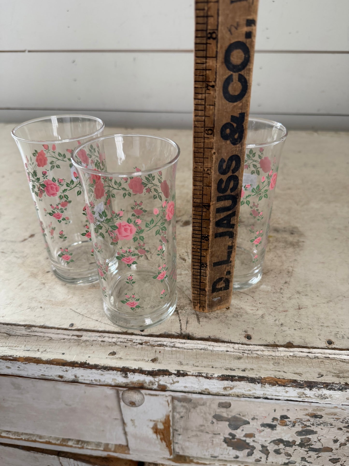 Vintage Drinking Glasses Rose Flowers Tumbler sold individually