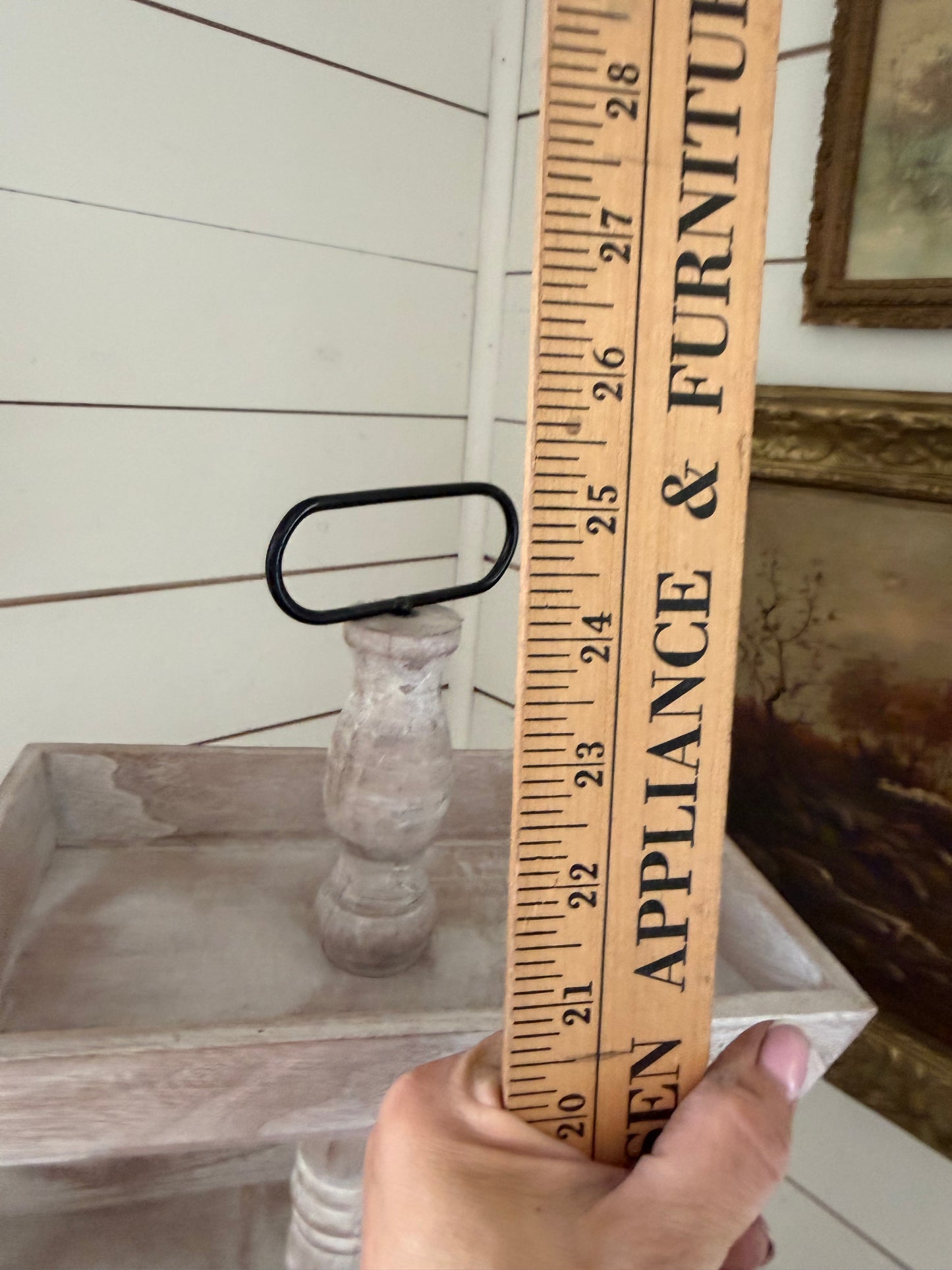 Three tier wood tray will get makeover and feet removed because one is missing