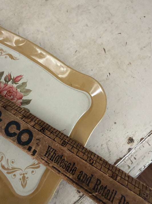 Small metal floral tray as is