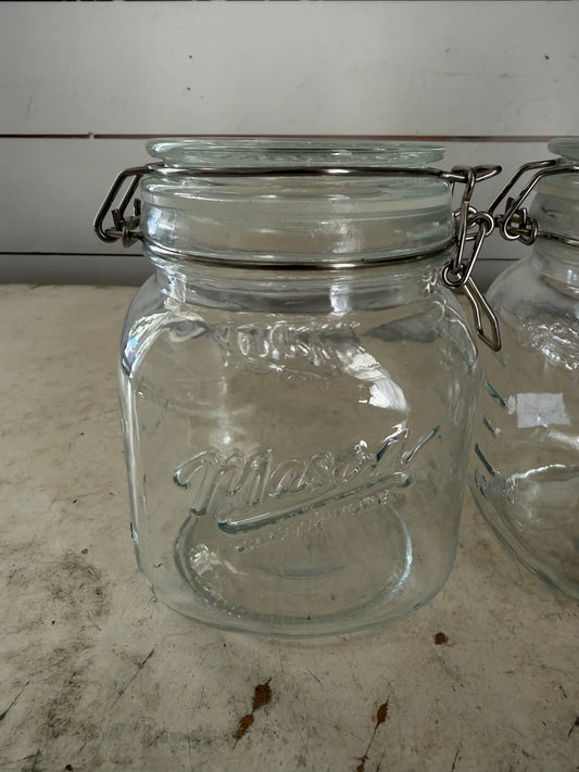 Mason Craft & More Clear Glass Clamp Jar - Sold Individually