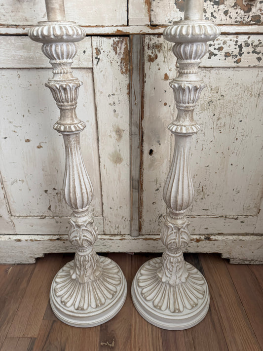 Set of Ornate Hand Painted Lamps