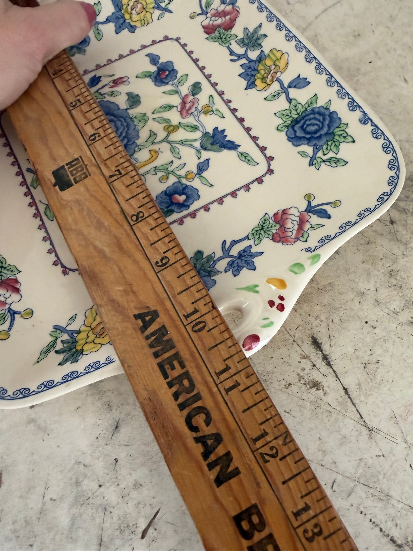 Vintage Masons Plantation Colonial Regency Ironstone Handled Cake Sandwich Plate