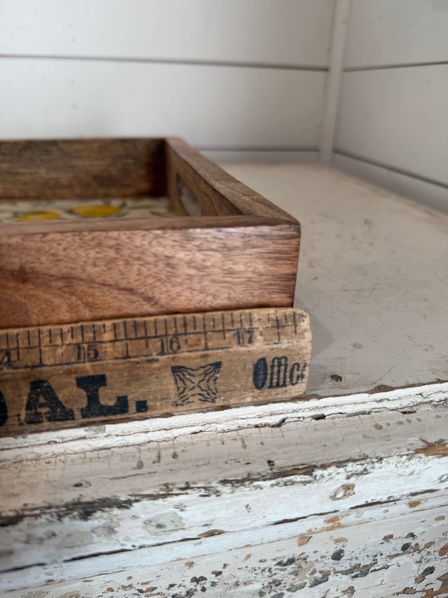 Wooden Tray with lemons