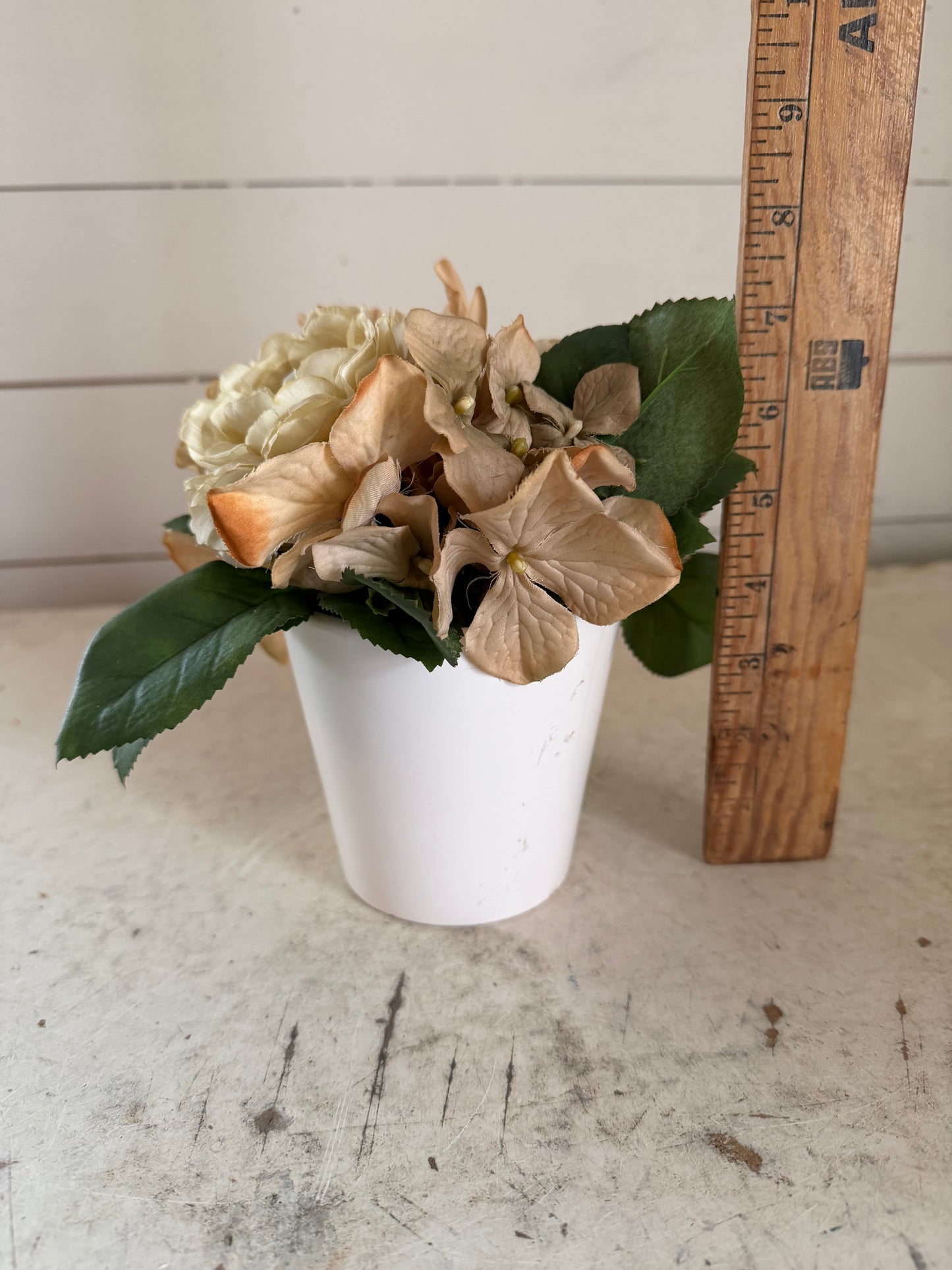Faux hydrangea Potted Floral with white pot