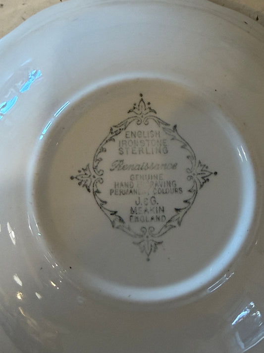 Vintage Ironstone Dishes "Renaissance Green" pattern by J & G Meakin SOLD INDIVIDUALLY