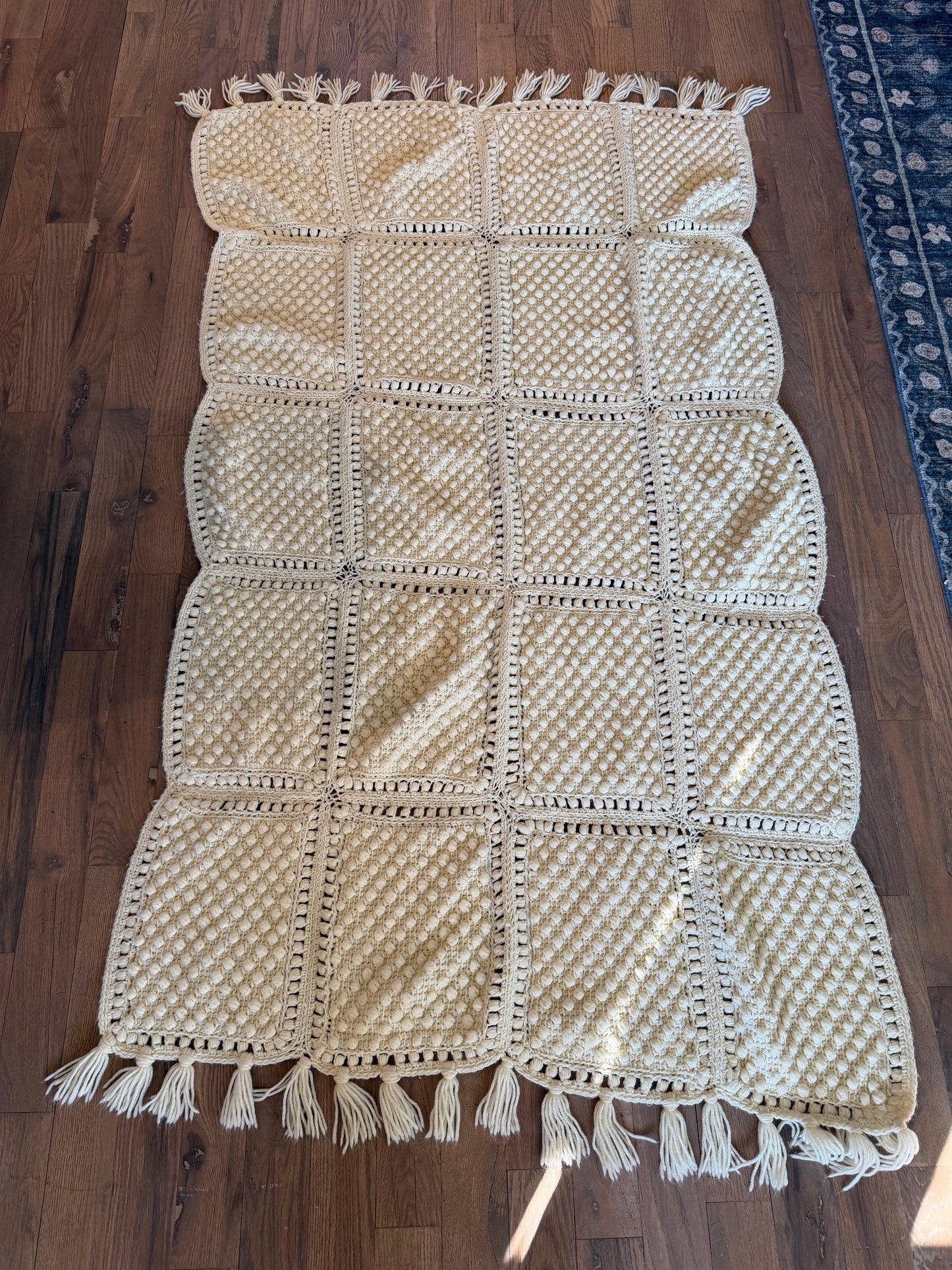 Cream Fringed Afghan