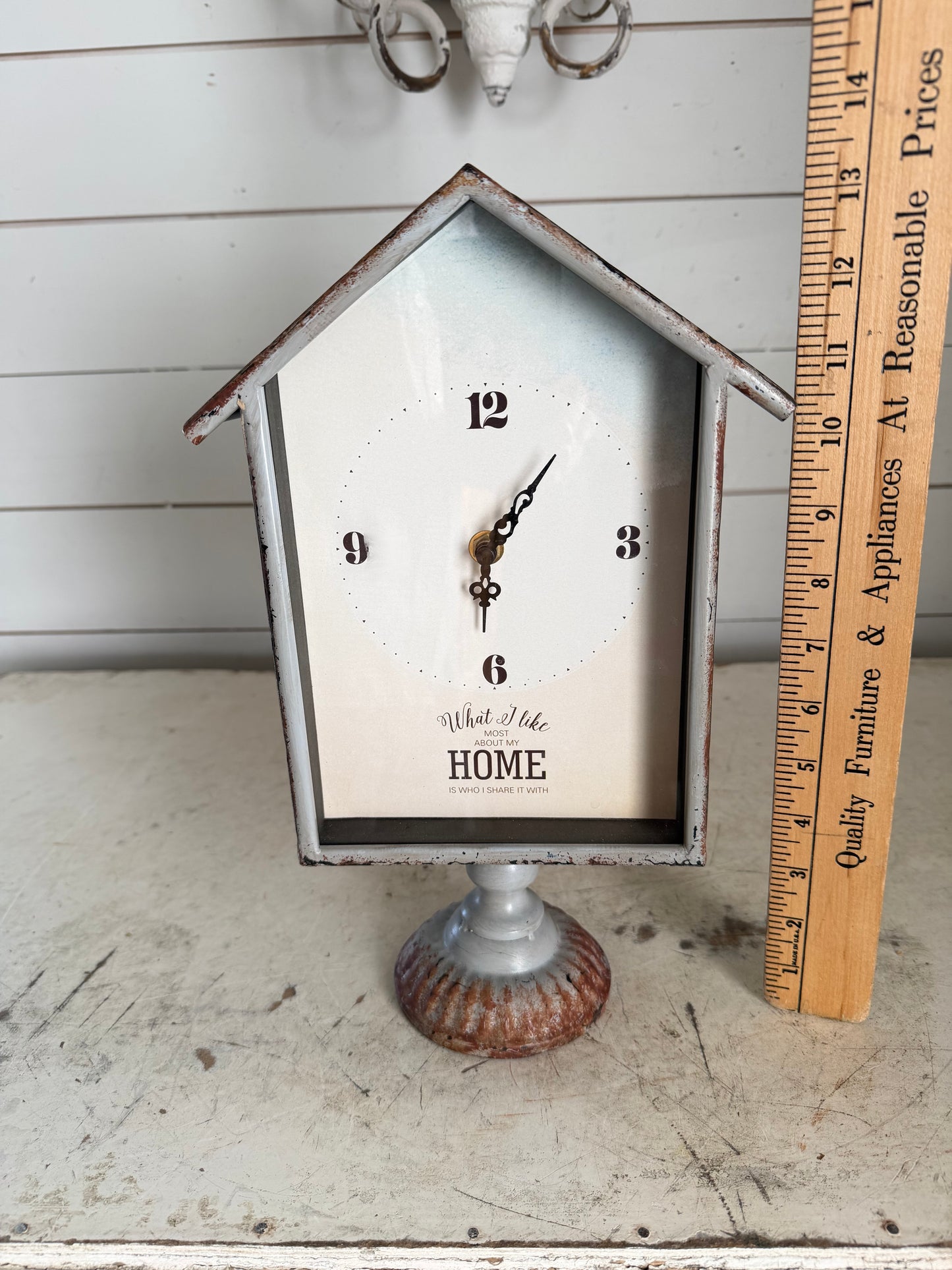 House Shaped Metal Clock - Will Get Makeover