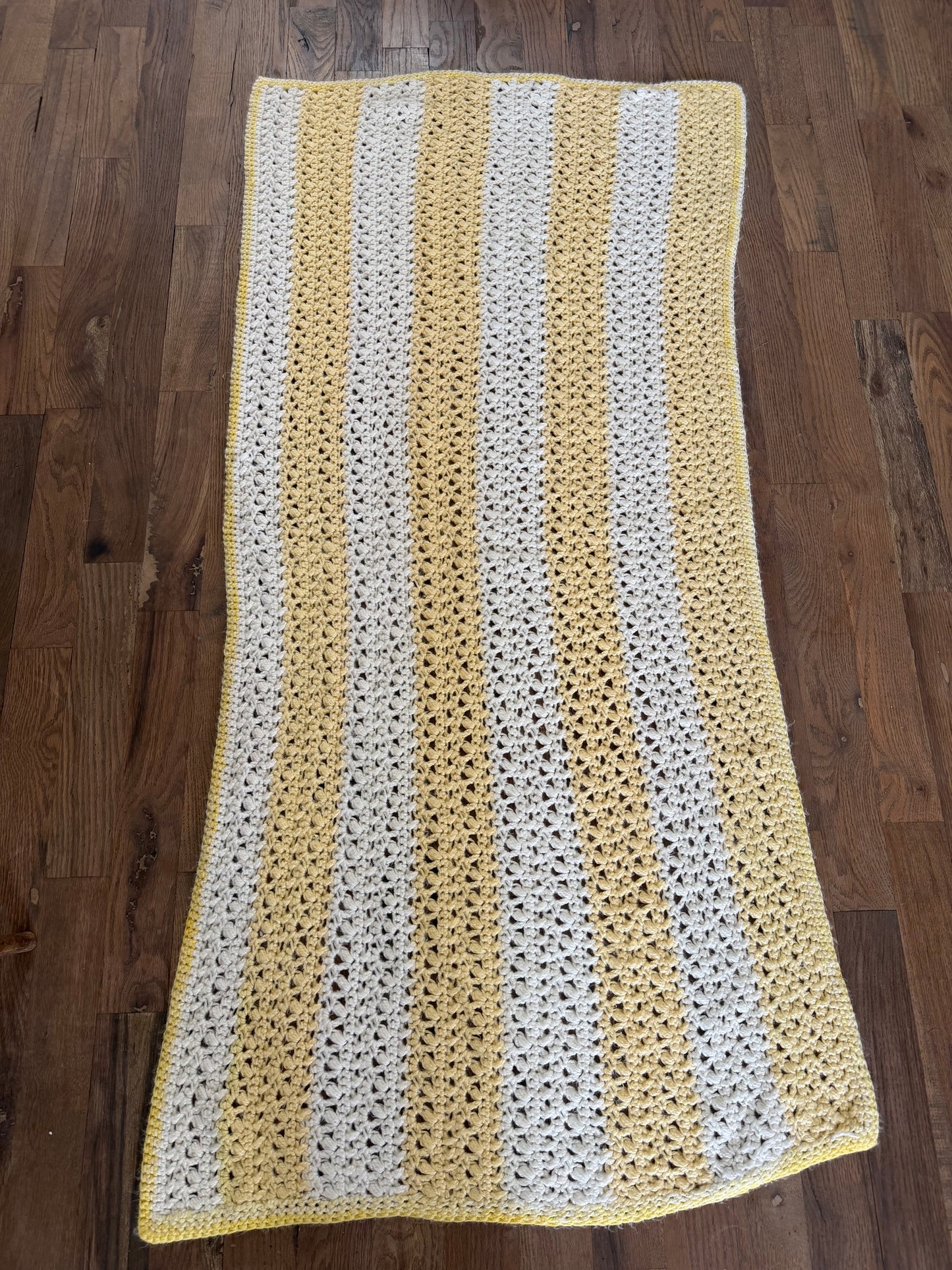Vintage yellow and white Afghan