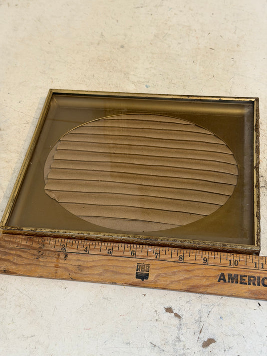 Sunflower Print in Brass Frame with Oval Mat